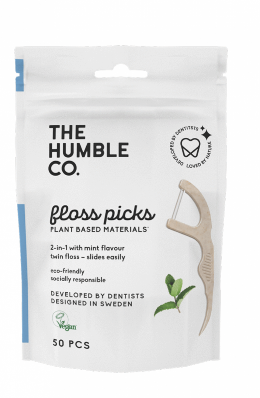 The Humble Co. Dental Floss Picks Mint 50 st Tandv&aring;rd