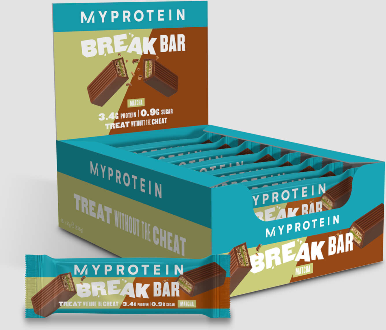 Myprotein Proteínová Break Tyčinka - 16 x 21.5g - Matcha