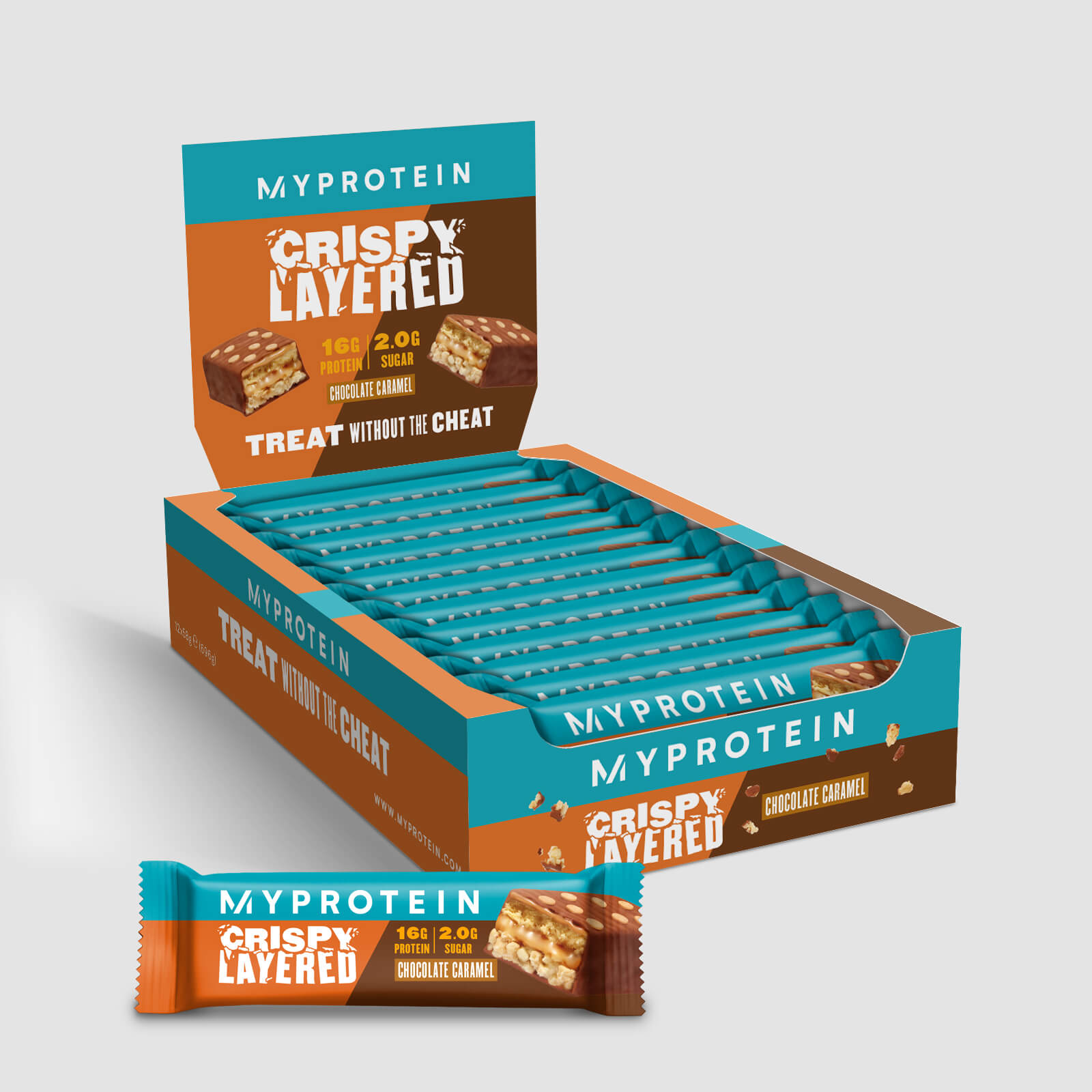 Myprotein Tyčinka Crispy Layered Bar - Čokoláda & Karamel