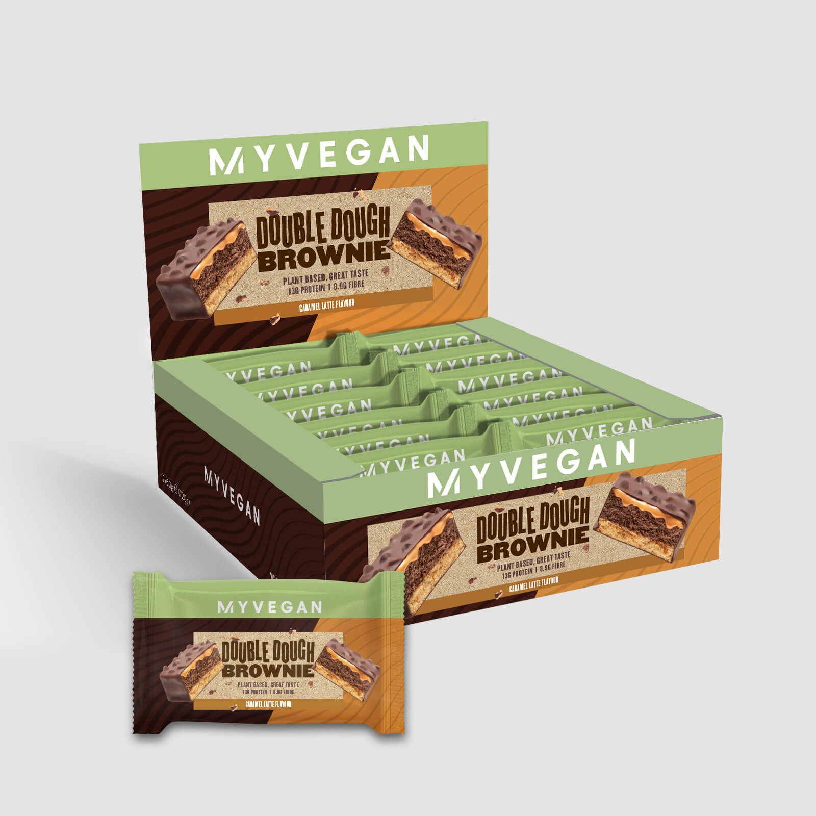 Myvegan Tyčinka Vegan Double Dough Brownie - Caramel Latte