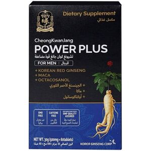 Unbranded Cheong Kwan Jang Power + Red Ginseng/MACA 500mg Dietary Supplement Tablets, 60's