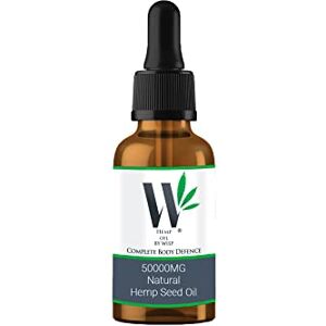 CBD by Wisp Wisp Hemp Seed Oil Drops - 50ML - 50000MG - Anxiety, Stress, Pain, Joint Relief, Sleep Aid, Skin Care, Rich in Omega 3-6-9, High in Vitamins, Vegan. Made in The UK