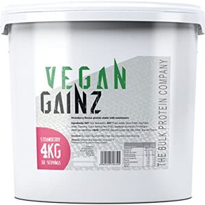 Vegan Gainz 4kg - Plant Based Protein Powder - Weight Gainer- 32 Servings & 30g Protein Per Serving - The Bulk Protein Company (Strawberry)