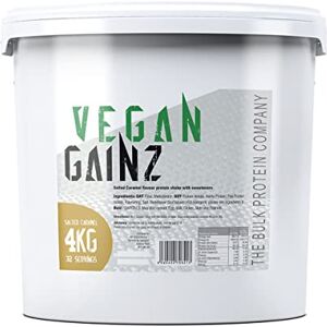 Vegan Gainz 4kg - Plant Based Protein Powder - Weight Gainer- 32 Servings & 30g Protein Per Serving - The Bulk Protein Company (Salted Caramel)