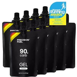 Precision Hydration Precision Fuel 90 Energy Gels - Mild Flavour Running Gels for Endurance Athletes, 90g Carbohydrate, Easy-to-Digest, Perfect for Running & Long-Duration Sports, 153g (10 Gels)