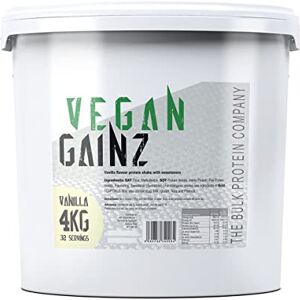 Vegan Gainz 4kg - Plant Based Protein Powder - Weight Gainer- 32 Servings & 30g Protein Per Serving - The Bulk Protein Company (Vanilla)