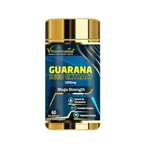 Vitaminnica Because your Health Matters Vitaminnica Guarana Seed Extract- 60 Capsules Nature's Energizing Boost- Stay Energized & Focused