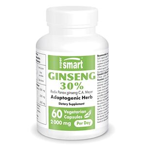 SUPERSMART - Ginseng Standardized to 30% Ginsenosides 500 mg - Supports & Boost Immune System Non-GMO & Gluten Free - 60 Vegetarian Capsules