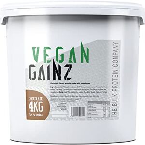 Vegan Gainz 4kg - Plant Based Protein Powder - Weight Gainer- 32 Servings & 30g Protein Per Serving - The Bulk Protein Company (Chocolate)