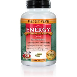 Nu-Life Energy Caplets, 180 ct Bottle