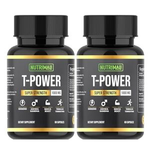 NutriMali T-Power (2 Pack), T-Ali Equivalent Tone Supplement for Men Maca Root, Ginseng, Ashwagandha, Tribulus Terrestris 120 Capsules 1000mg HIgh Strength Energy and Stamina Booster