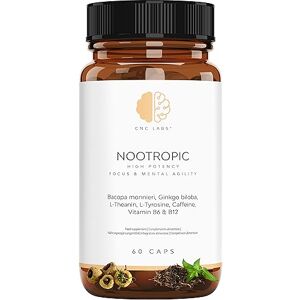 QSTA Nootropic Focus, Very High Potency Daily Cognitive Enhancer for Increasing Energy, Focus, Brain Function, Mental Alertness & Memory with Bacopa monnieri, Ginkgo, Tyrosine, Theanine, Caffeine, B6 & B12