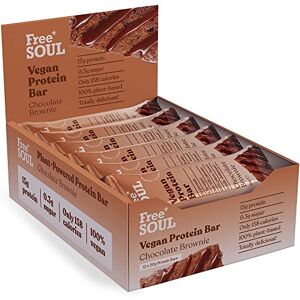 Free Soul 12 x 50g Vegan Protein Bars – Plant Based Chocolate Protein Bar with High Protein Delicious Dairy Free, Low Sugar, Low Carb Bars Sucralose Free, Palm Oil Free 15g of Protein per Bar