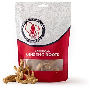 Dairyland Management LLC All Natural Pure American Ginseng Whole Root 西洋参 (Non-GMO, Gluten Free Herb) (4 oz) (4 oz)