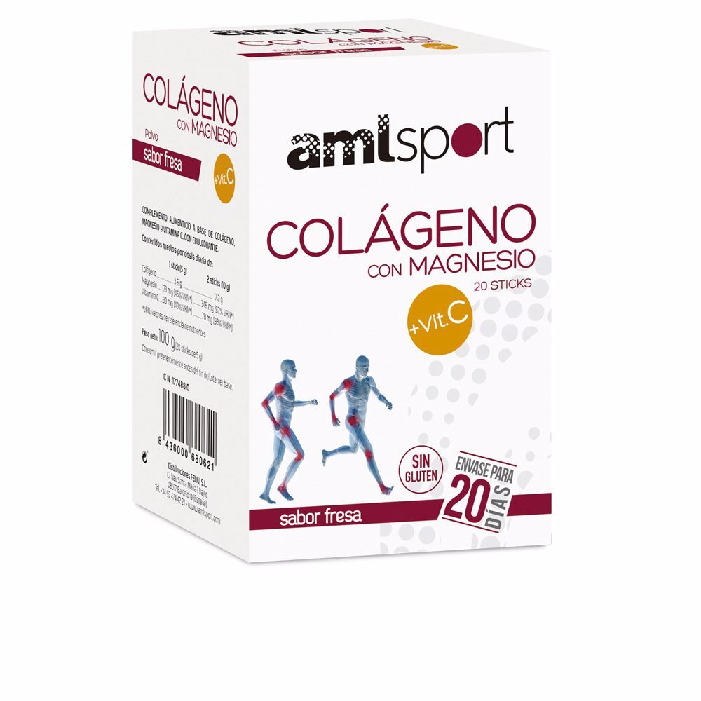 Photos - Vitamins & Minerals Amlsport Colágeno Con Magnesio + VIT.C sabor fresa 20 sticks