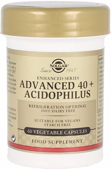 Solgar 40 Plus Acidophilus Avanzado cápsulas vegetales 60 u