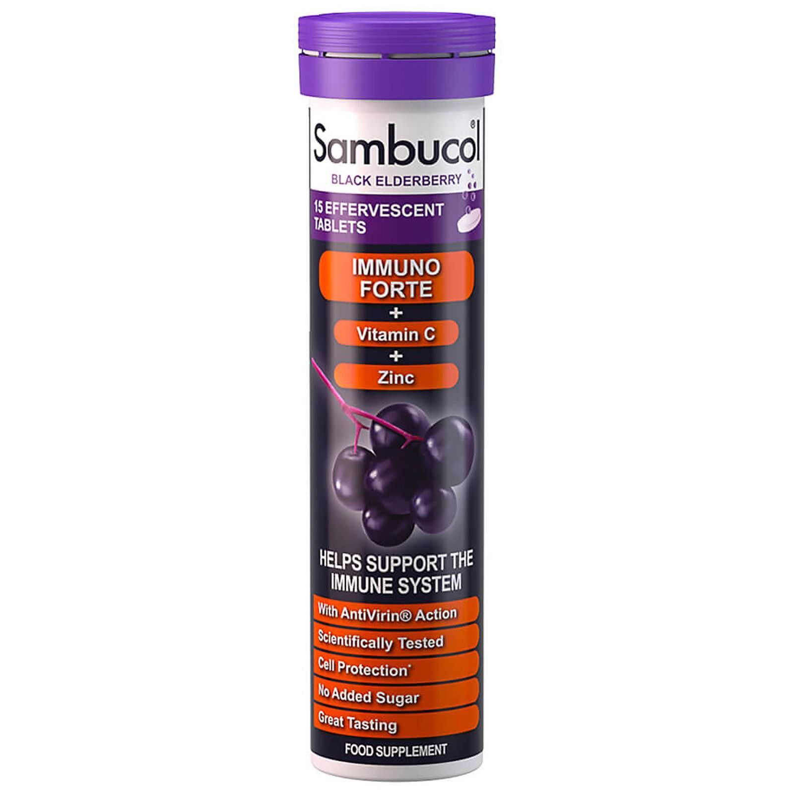 Sambucol - Black Elderberry Immuno Forte Effervescent Tablets x 15 for Men and Women