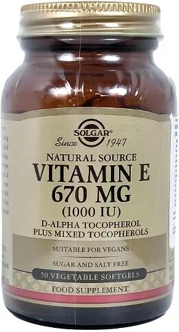 Solgar Vitamin E 670mg (1000 IU) x50 Capsules