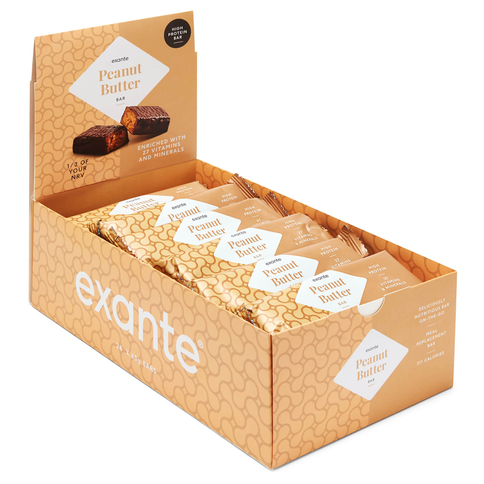Exante Diet Peanut Butter Bar, Box of 24