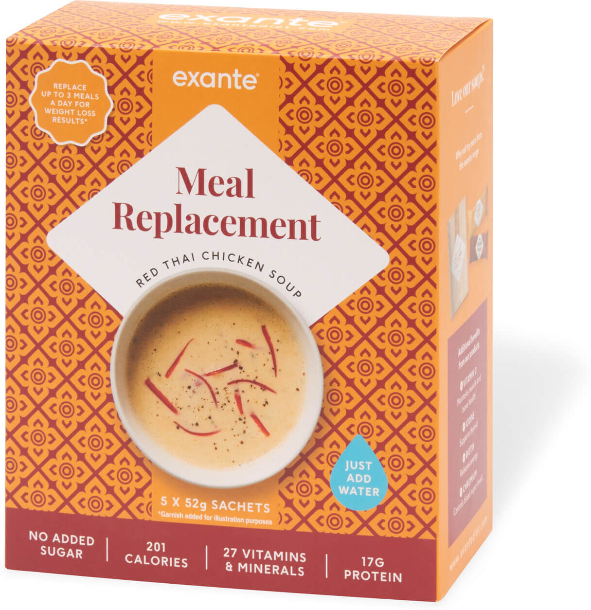 Meal Replacement Red Thai Chicken Soup, Pack of 5