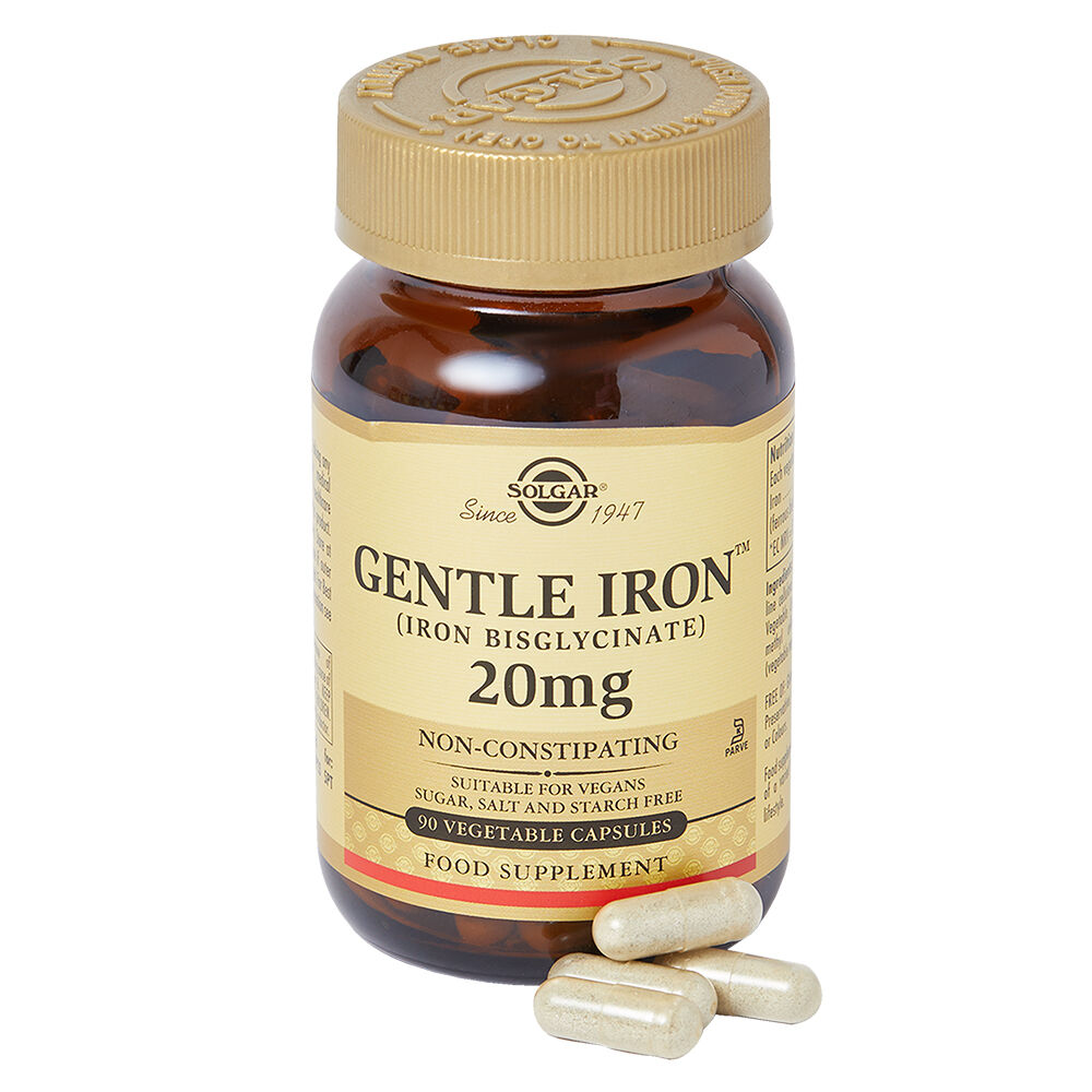 Solgar Gentle Iron (Iron Bisglycinate) 20 mg Vegetable Capsules Gentle Iron (Iron Bisglycinate) 20 mg Vegetable Capsules 90caps
