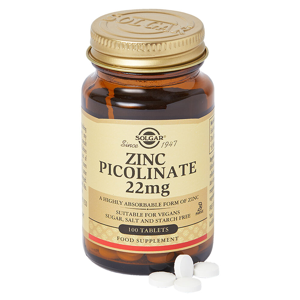 Solgar Zinc Picolinate 22 mg Tablets 100caps