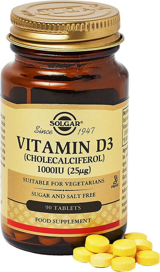 Solgar Vitamin D3 1000 IU (25 mcg) Softgels 90caps