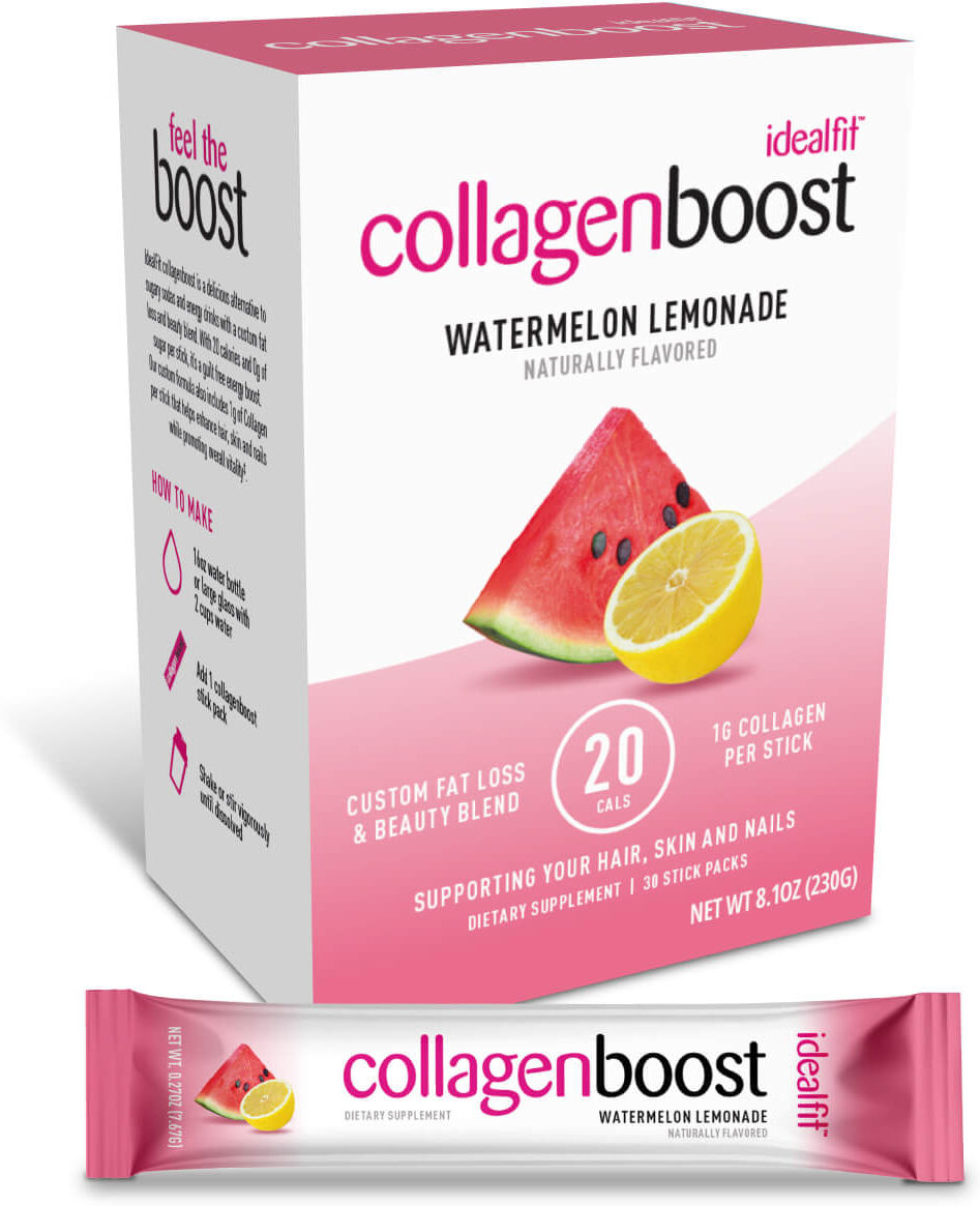 IdealFit Collagen Boost, Watermelon Lemonade, 30 Serving Box