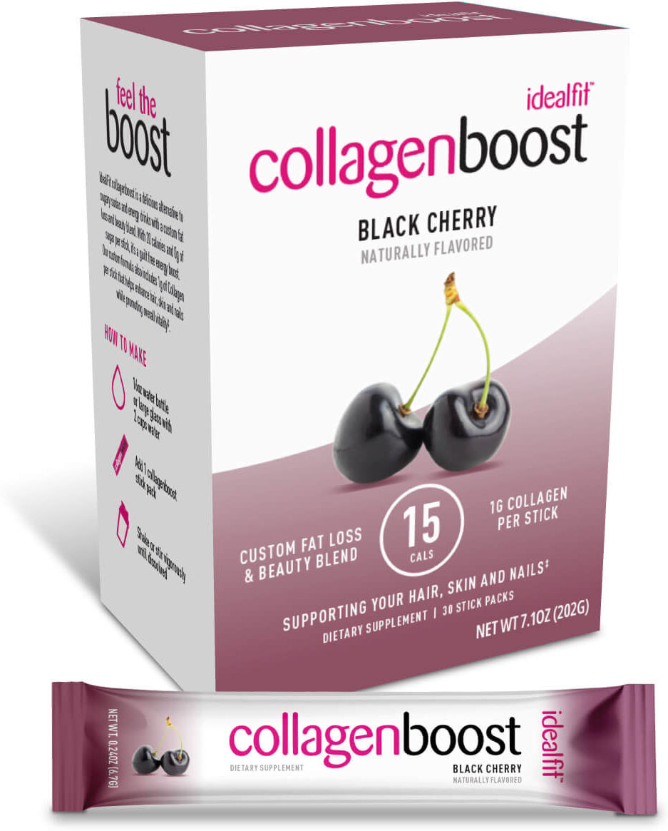 IdealFit Collagen Boost, Black Cherry, 30 Serving Box