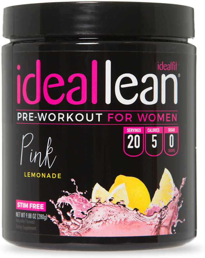 IdealFit IdealLean Stim Free Pre-Workout - Pink Lemonade - 20 Servings