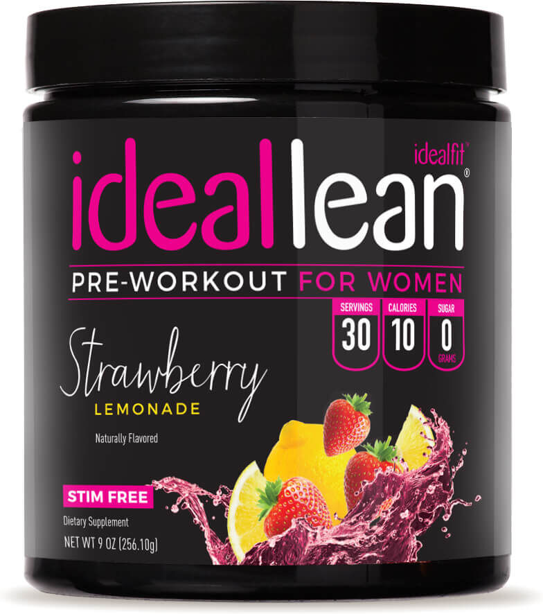 IdealFit IdealLean Stim Free Pre-Workout - Strawberry Lemonade - 30 Servings