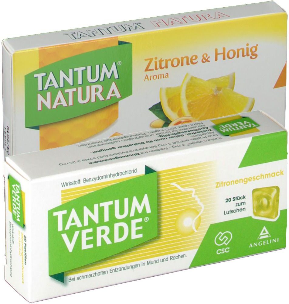 Tantum Verde® Pastillen mit Zitronengeschmack + Tantum® Natura Zitrone & Honig 1 St Set