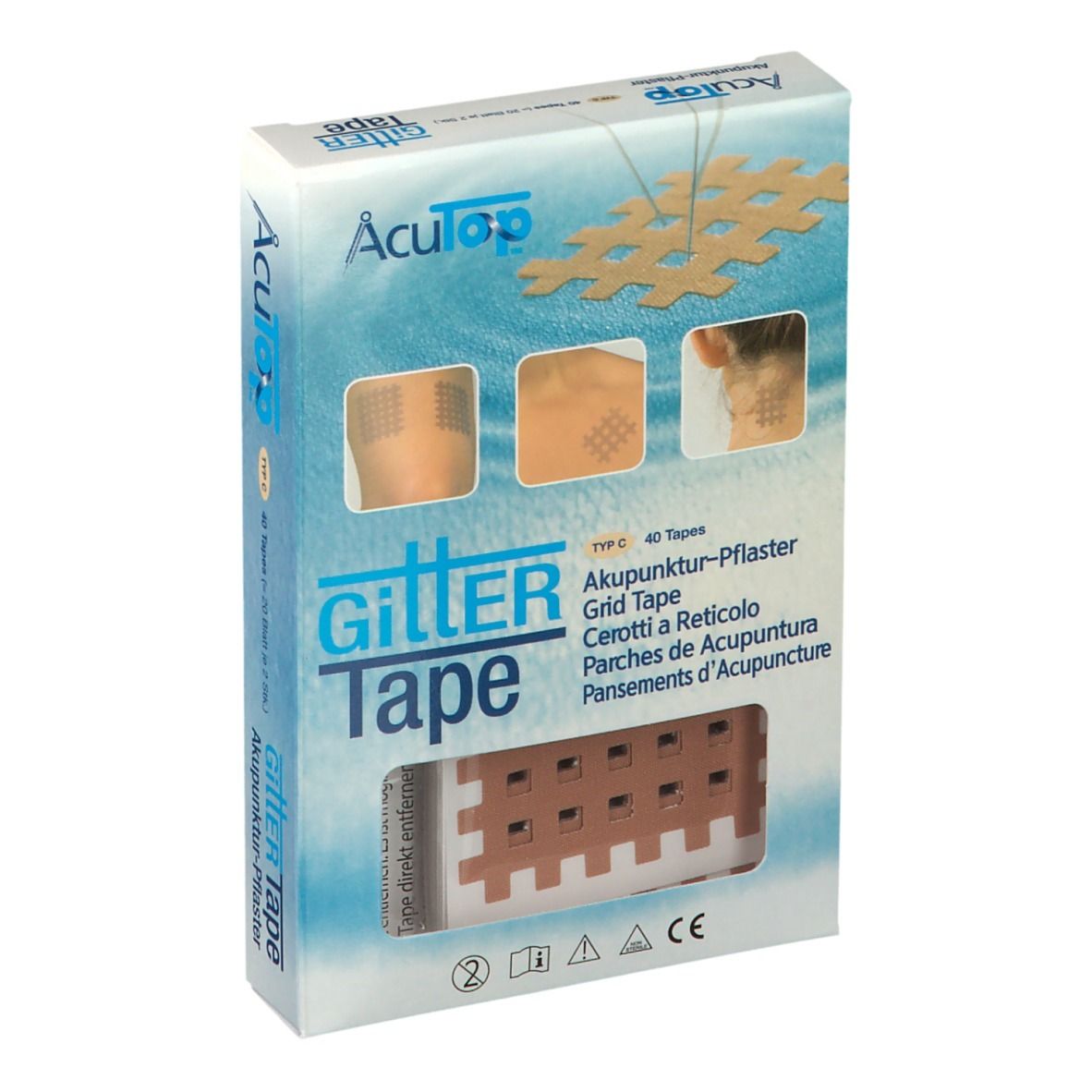 AcuTop™ Gitter Tape Akupunktur-Pflaster 4,5 cm x 6 cm 20x2 St Pflaster