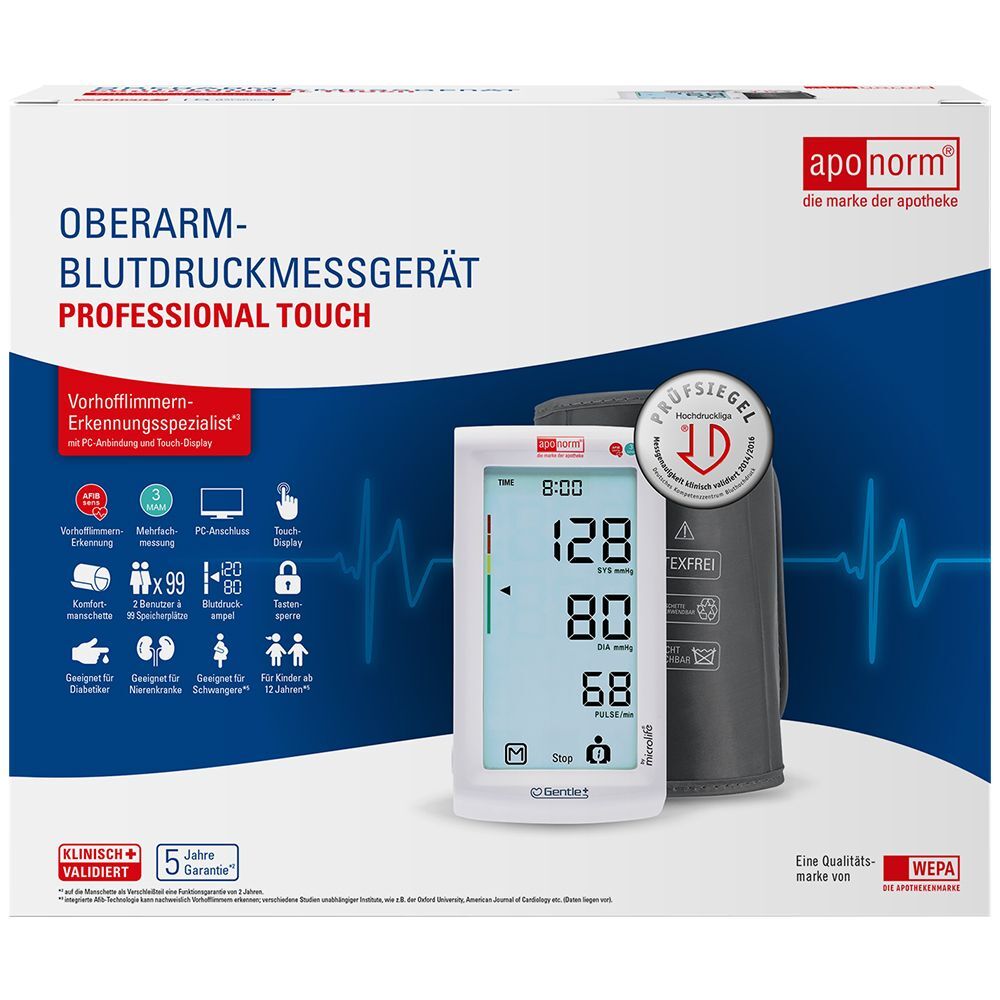 aponorm® Professionell Touch 3. Generation Oberarm-Blutdruckmessgerät 1 St Gerät