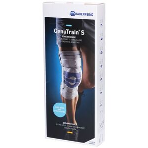 Bauerfeind® GenuTrain S Aktive Kniebandage mit seitlichen Gelenkstabilisatoren Gr. 5 Rechts Titan 1 ct