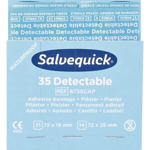 kaiserkraft Refill für SALVEQUICK, 6 VE Pflaster-Strips, detectable, je 35 Stk, VE à 6 Stk