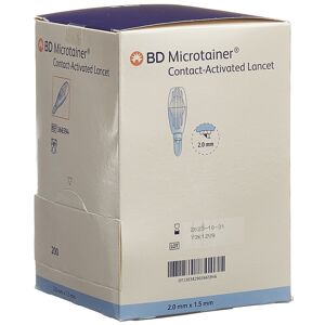 BD Microtainer kontaktaktivierte Lanzetten für die Kapillarblutentnahme 1.5x2mm blau (200 Stück)
