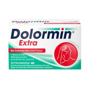 Johnson & Johnson Dolormin Extra 400 mg Ibuprofen bei Schmerzen und Fieber Filmtabletten 50 Stück