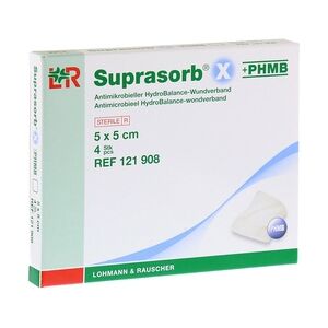 LOHMANN & RAUSCHER SUPRASORB X+PHMB HydroBalance Wundverb.5x5 cm 4 Stück