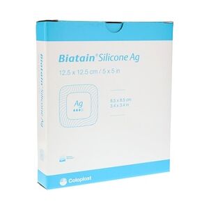 Coloplast BIATAIN Silicone Ag Schaumverband 12,5x12,5 cm 5 Stück