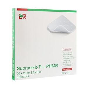 LOHMANN & RAUSCHER SUPRASORB P+PHMB Schaumverband 20x20 cm 5 Stück