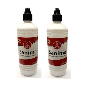 2x 1000ml Sanimo Handdesinfektionsmittel - anwendungsfertig - nach Rezept der WHO Desinfektionsmittel Hände Nachfüllflasche