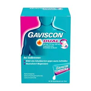 Gaviscon Dual 500mg/213mg/325mg Suspens.im Beutel Sodbrennen 0.48 l