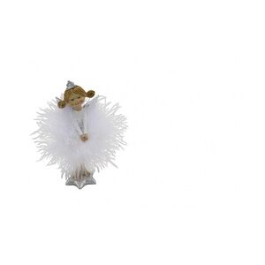 NEU Engel mit Herz, weiß / silber, 6 x 4 x 16,5 cm, 