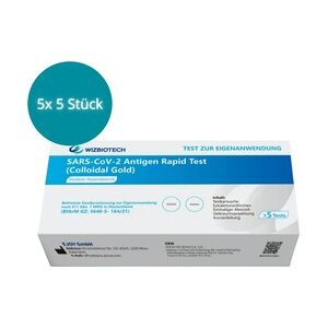 Schnelltest , Omikron Variante auch nachweisbar , Test Antigen-Schnelltest COVID-19 Corona SARS-CoV-2 Antigen Test Kit , 5x 5 Stück WIZBIOTECH