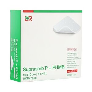 LOHMANN & RAUSCHER SUPRASORB P+PHMB Schaumverband 10x10 cm 10 Stück