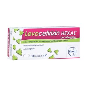 Levocetirizin HEXAL bei Allergien 5mg Filmtabletten 18 Stück