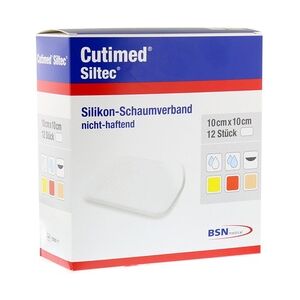 BSN Medical CUTIMED Siltec Schaumverb.10x10 cm nicht haftend 12 Stück