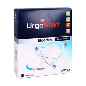Urgo START Border 8x8 cm Schaumstoffwundverband Erste Hilfe & Verbandsmaterial
