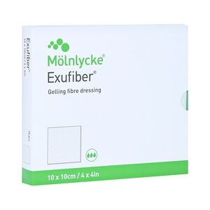 Mölnlycke Health Care GmbH EXUFIBER 10x10 cm Gel-Faserverband 10 Stück